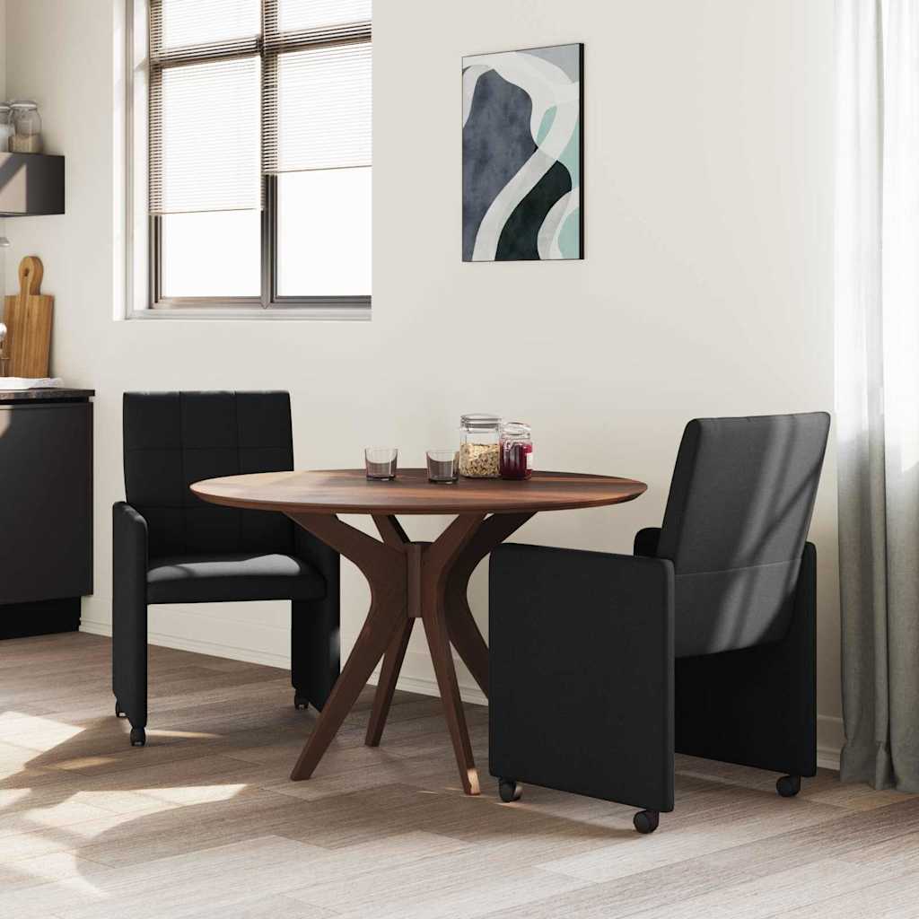 Chaises de Salle à Manger avec Roues 2 pcs Noir 58 x 65 x 94 cm - XIOS