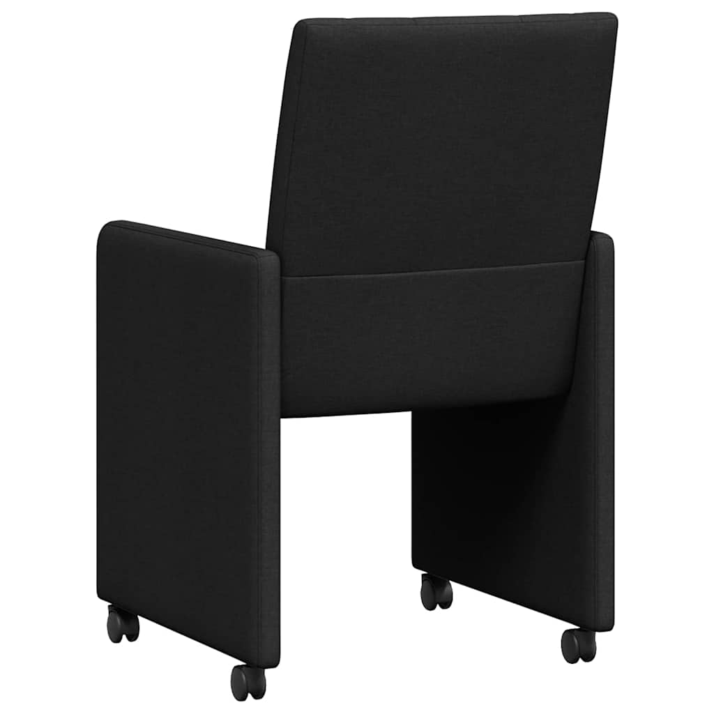 Chaises de Salle à Manger avec Roues 2 pcs Noir 58 x 65 x 94 cm - XIOS