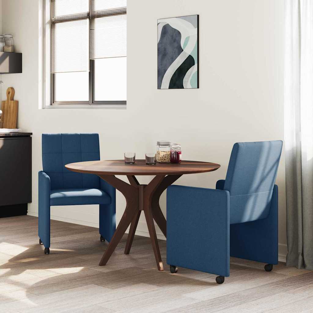 Chaises de Salle à Manger avec Roues 2 pcs Bleu 58 x 65 x 94 cm - XIOS