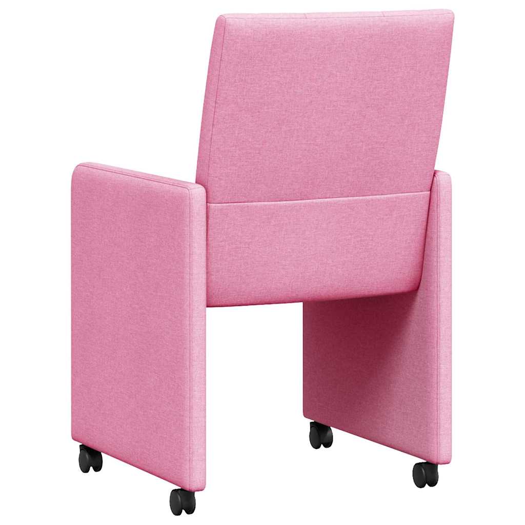 Chaises de Salle à Manger avec Roues 2 pcs Rose 58 x 65 x 94 cm - XIOS