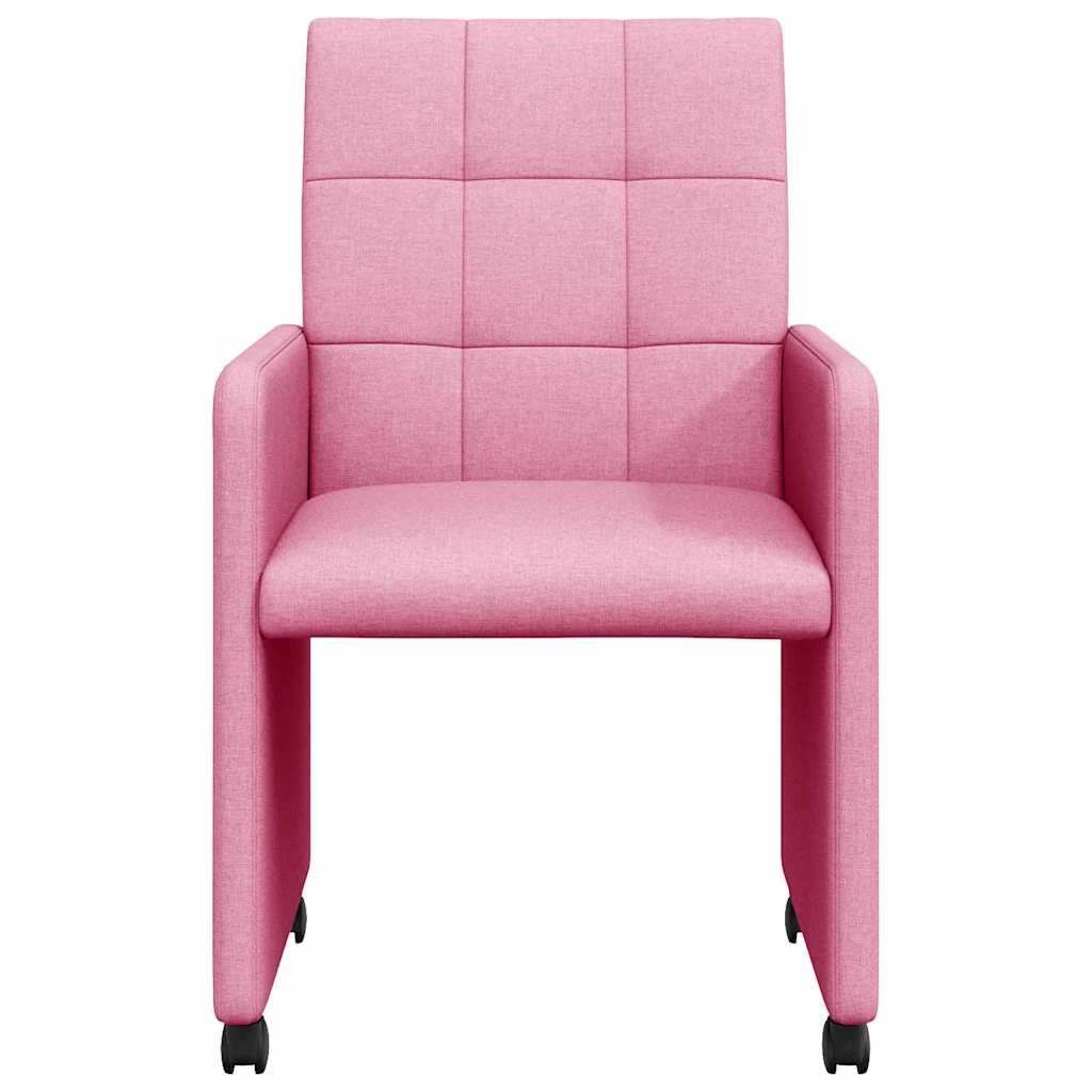 Chaises de Salle à Manger avec Roues 2 pcs Rose 58 x 65 x 94 cm - XIOS