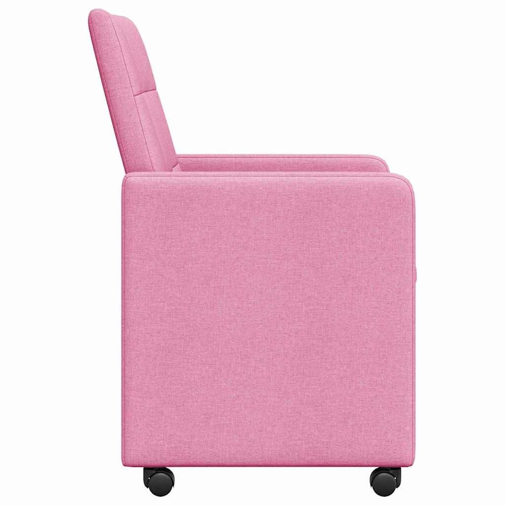 Chaises de Salle à Manger avec Roues 2 pcs Rose 58 x 65 x 94 cm - XIOS