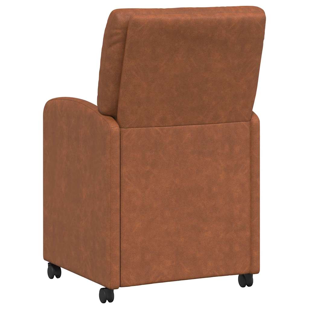 Chaises de Salle à Manger avec Roues 2 pcs Marron Simili cuir - XIOS