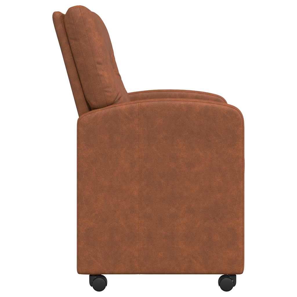 Chaises de Salle à Manger avec Roues 2 pcs Marron Simili cuir - XIOS