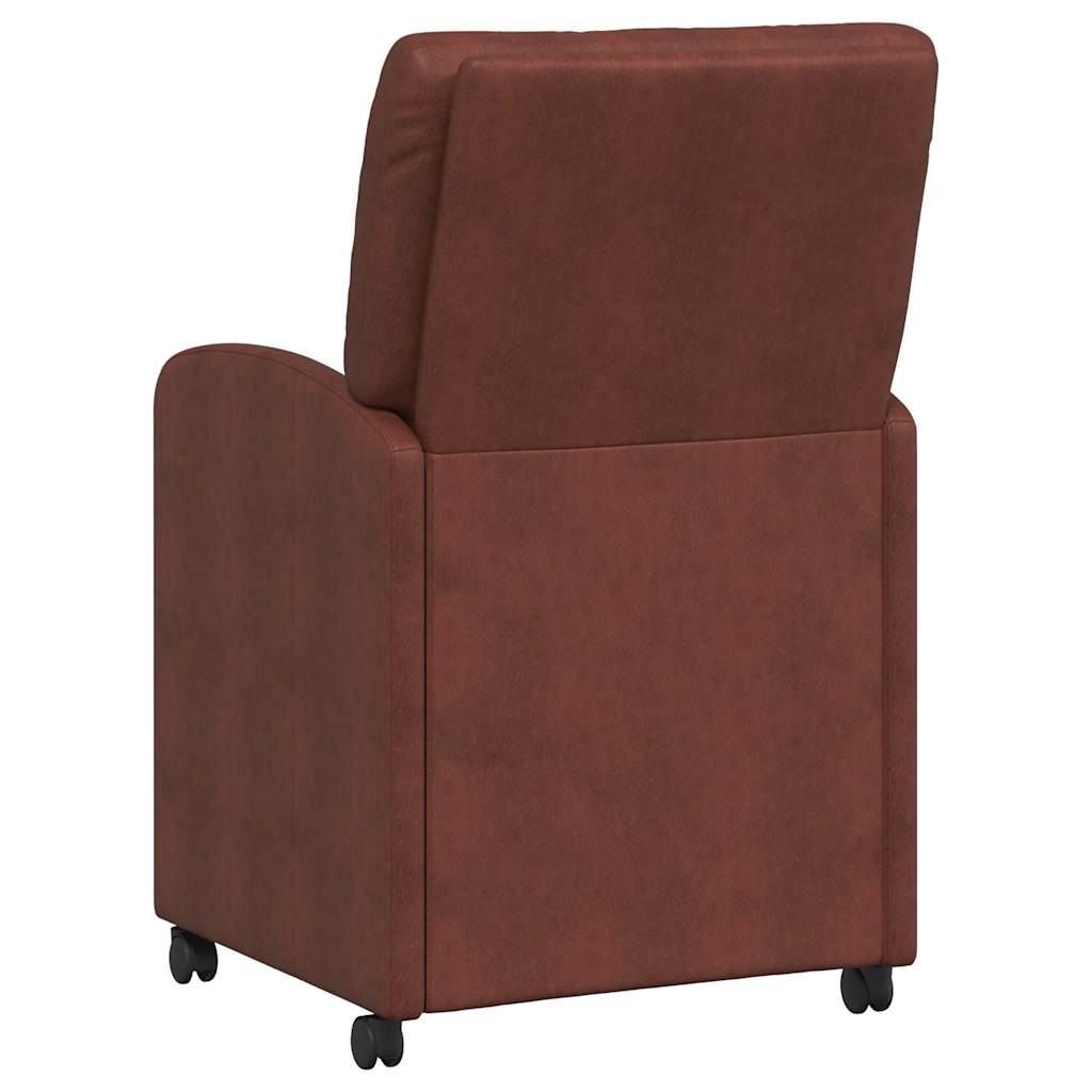 Chaises de Salle à Manger avec Roues 2 pcs Marron brillant - XIOS