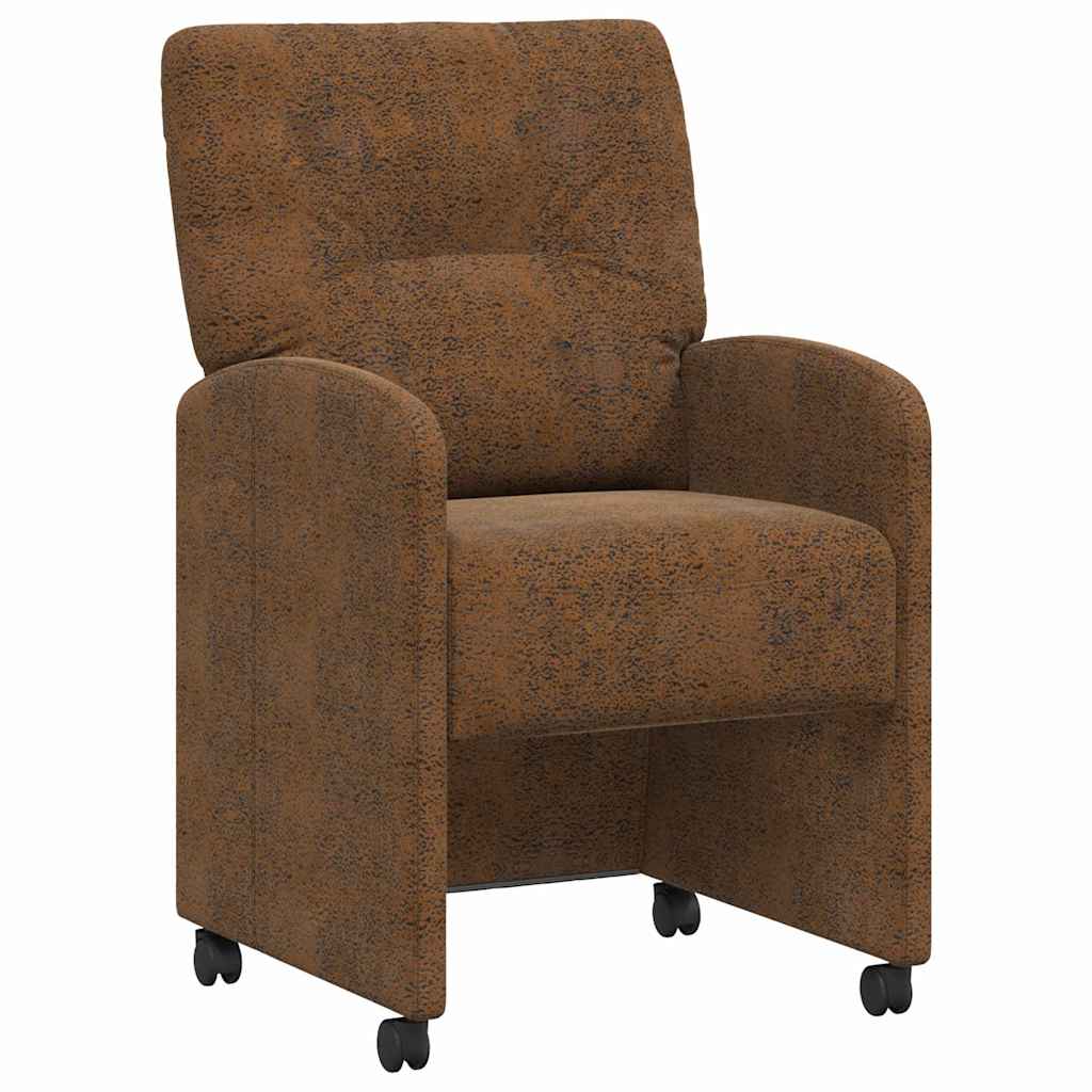 Chaises de Salle à Manger avec Roues 2 pcs Marron - XIOS