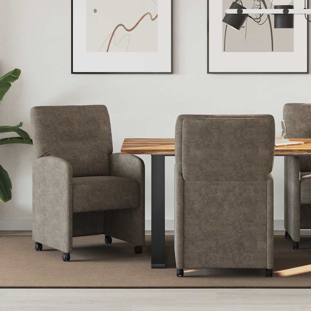 Chaises de Salle à Manger avec Roues 2 pcs Gris foncé - XIOS
