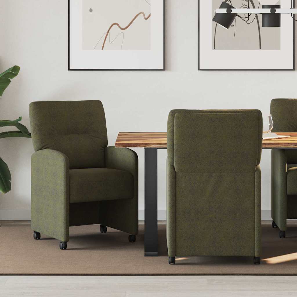 Chaises de Salle à Manger avec Roues 2 pcs Vert armée - XIOS