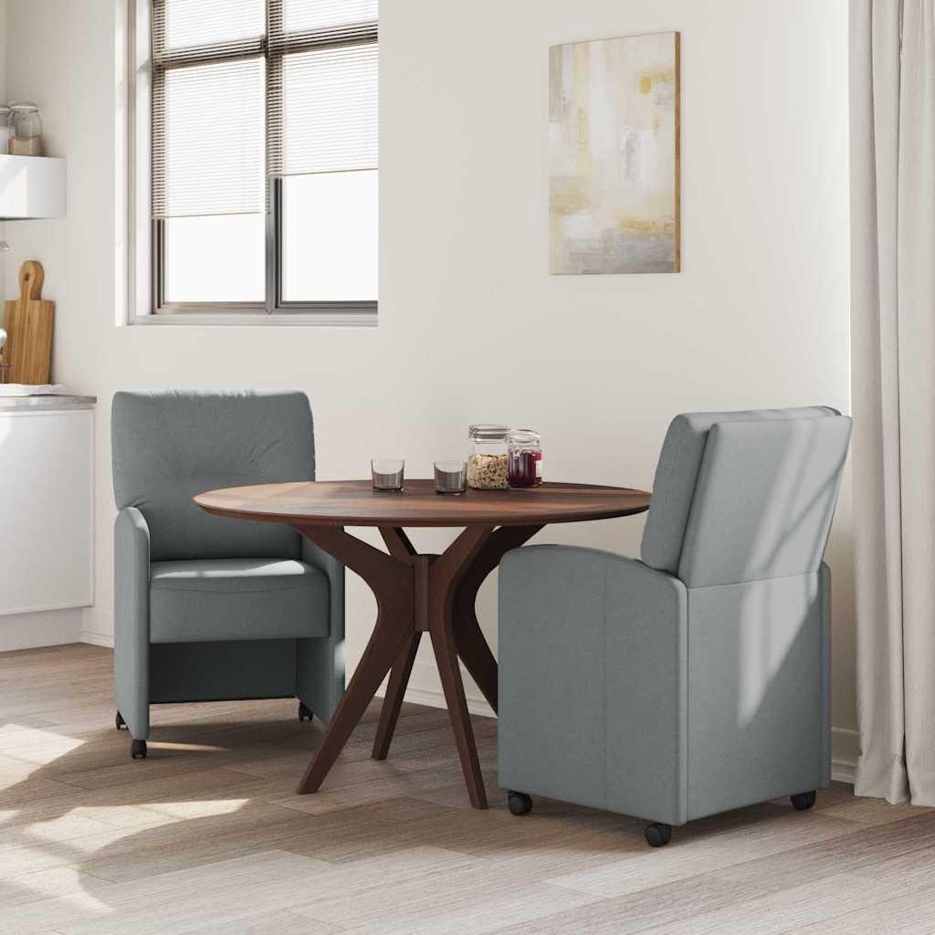 Chaises de Salle à Manger avec Roues 2 pcs Gris clair tissu - XIOS