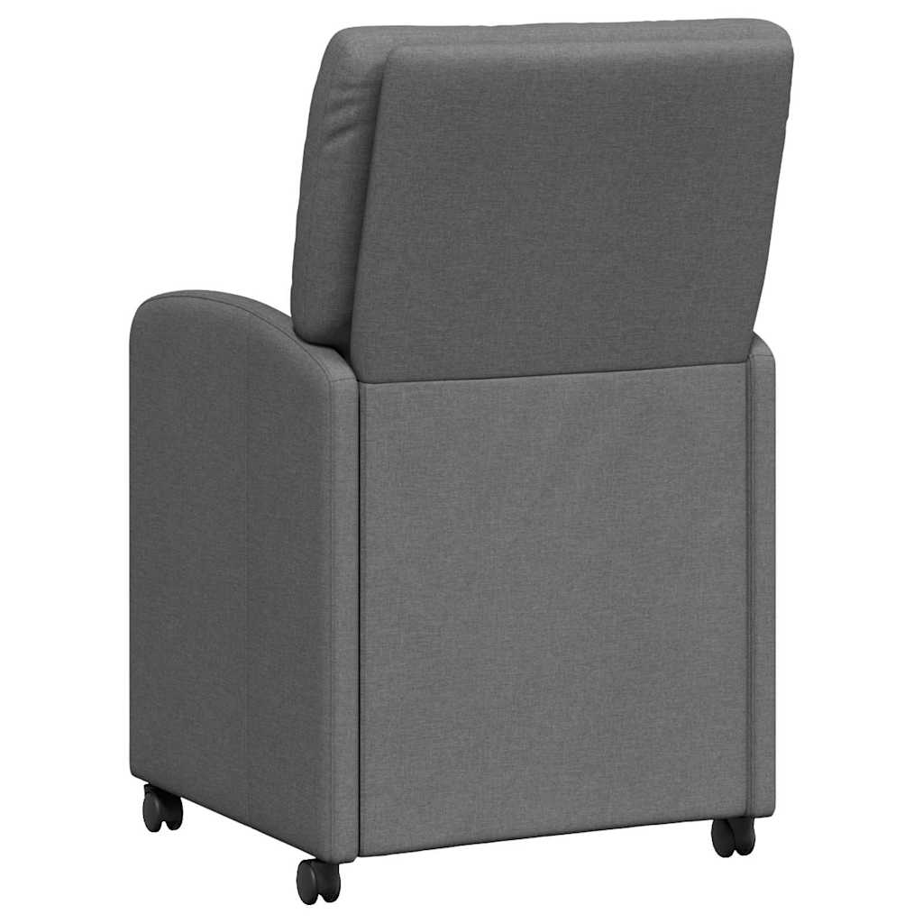 Chaises de Salle à Manger avec Roues 2 pcs Gris foncé tissu - XIOS
