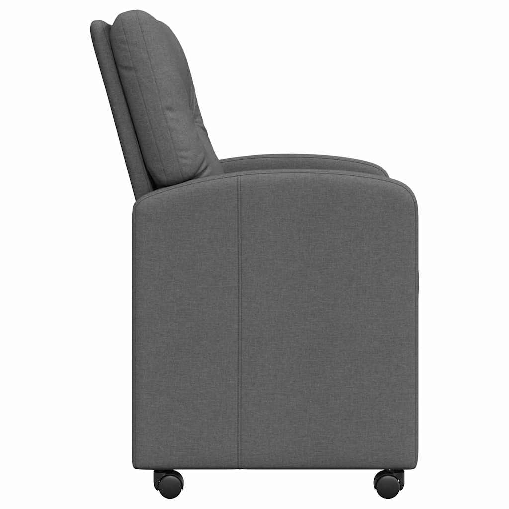 Chaises de Salle à Manger avec Roues 2 pcs Gris foncé tissu - XIOS