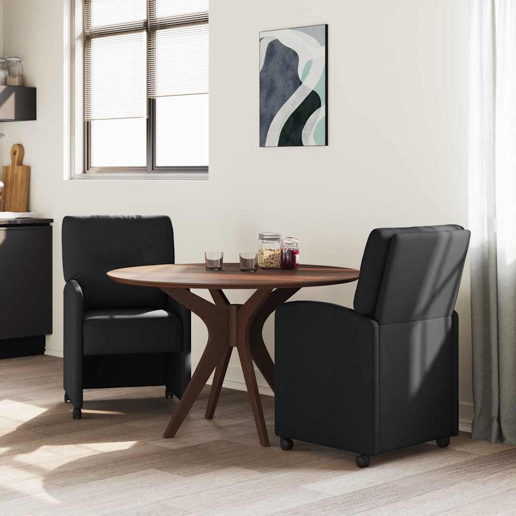 Chaises de Salle à Manger avec Roues 2 pcs Noir 57 x 67 x 95 cm - XIOS