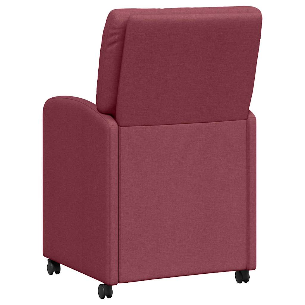 Chaises de Salle à Manger avec Roues 2 pcs Bordeaux tissu - XIOS