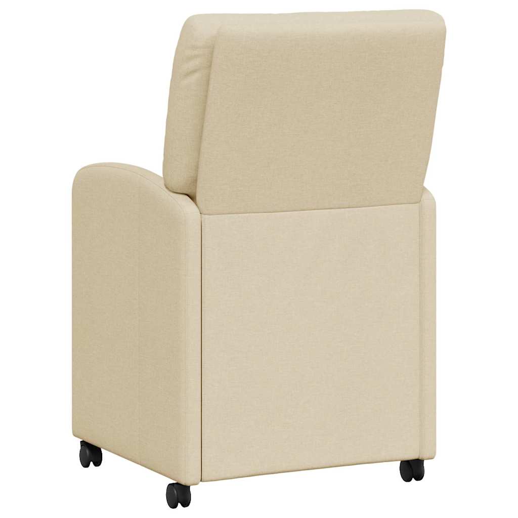 Chaises de Salle à Manger avec Roues 2 pcs Crème tissu - XIOS