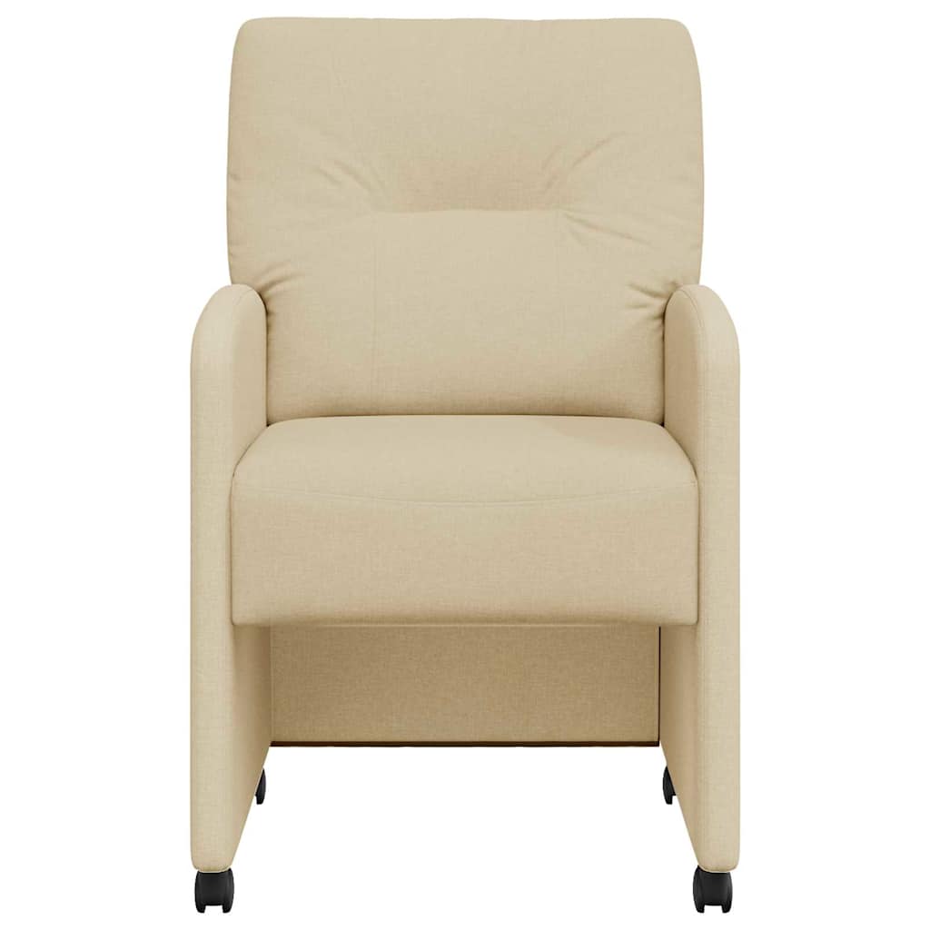 Chaises de Salle à Manger avec Roues 2 pcs Crème tissu - XIOS