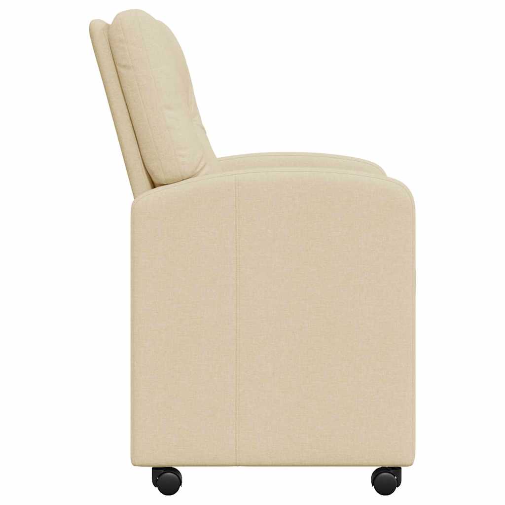 Chaises de Salle à Manger avec Roues 2 pcs Crème tissu - XIOS