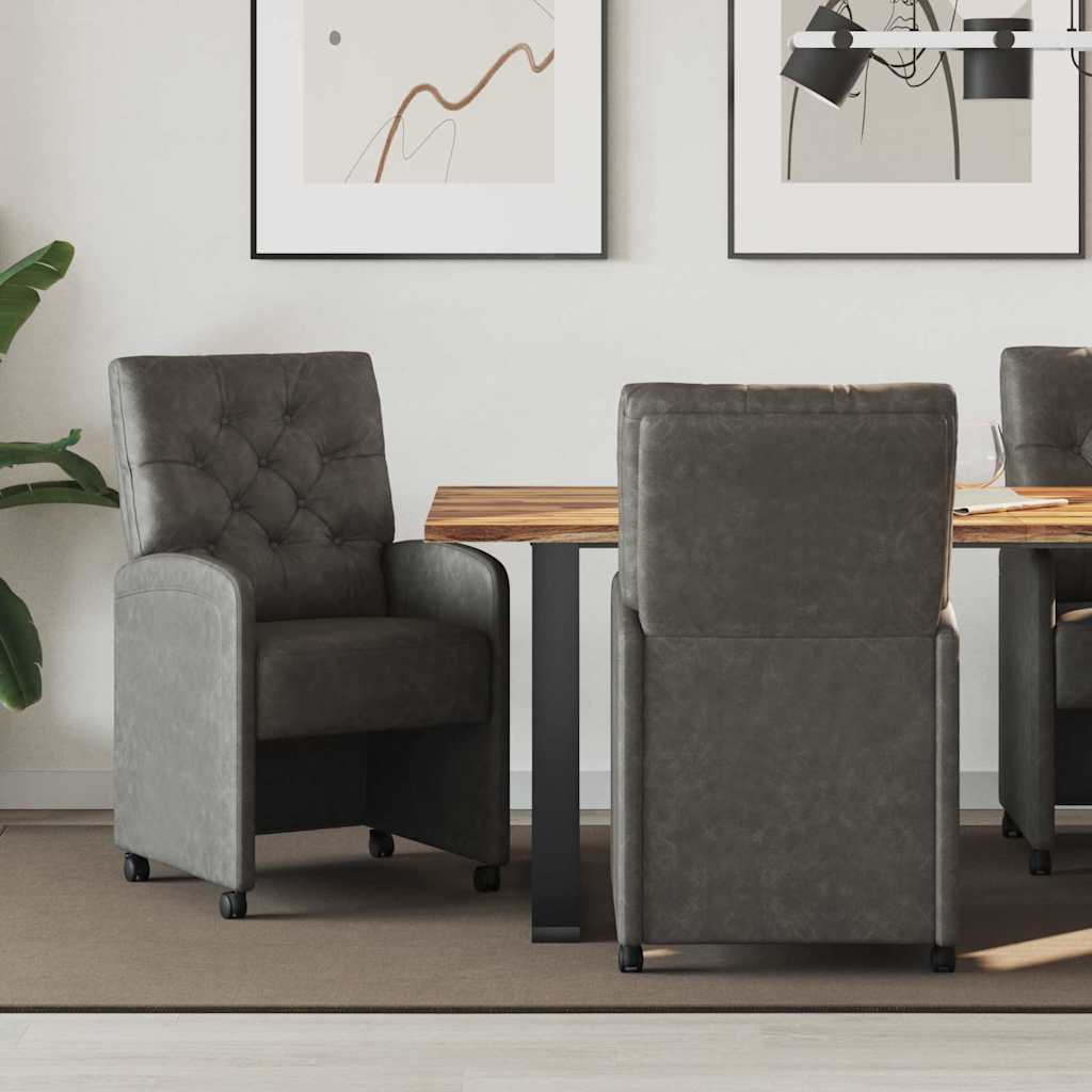 Chaises de Salle à Manger avec Roues 2 pcs Noir 58 x 67 x 97 cm - XIOS