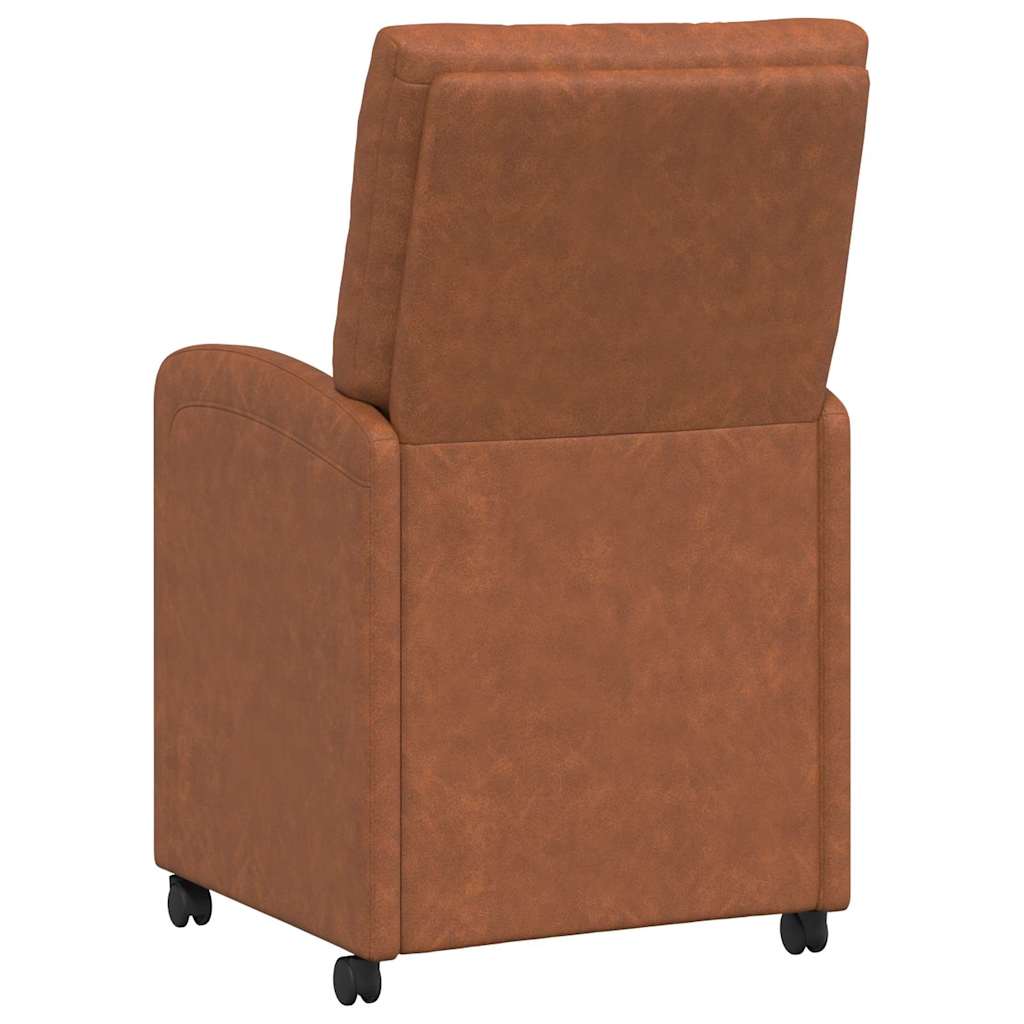 Chaises de Salle à Manger avec Roues 2 pcs Marron Faux cuir - XIOS