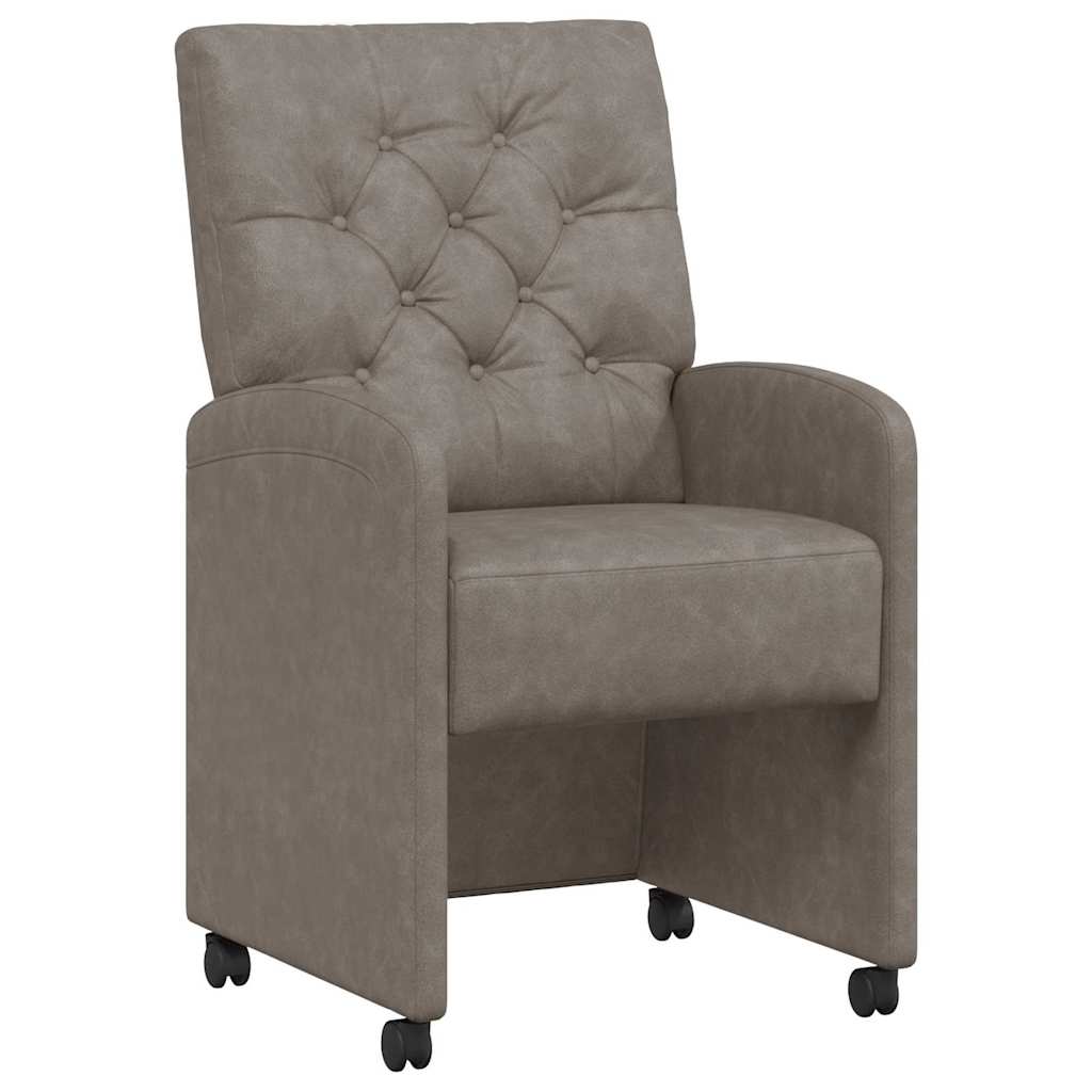 Chaises de Salle à Manger avec Roues 2 pcs Gris 58 x 67 x 97 cm - XIOS