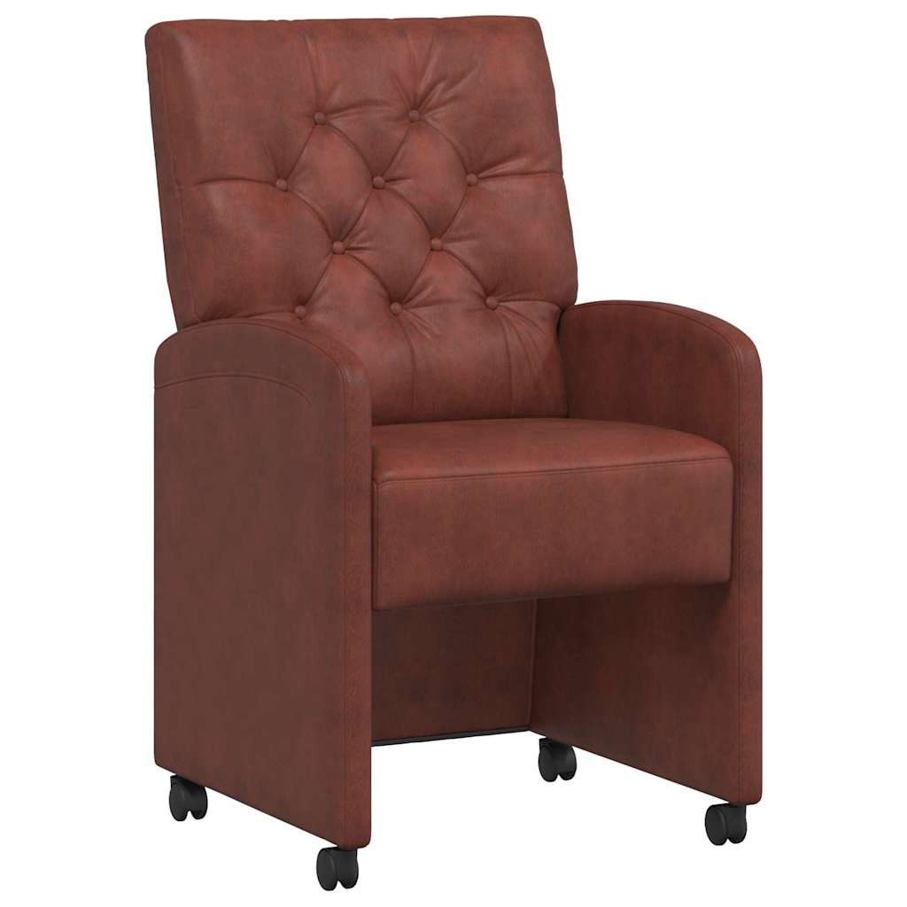 Chaises de Salle à Manger avec Roues 2 pcs Marron brillant - XIOS