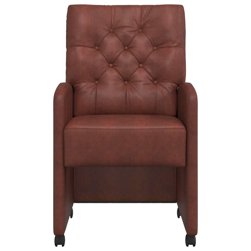 Chaises de Salle à Manger avec Roues 2 pcs Marron brillant - XIOS