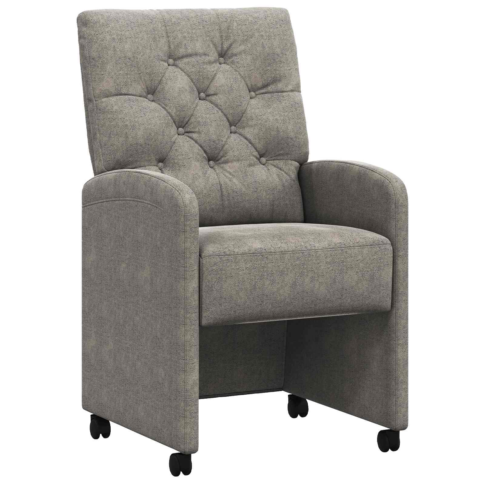 Chaises de Salle à Manger avec Roues 2 pc Simili daim