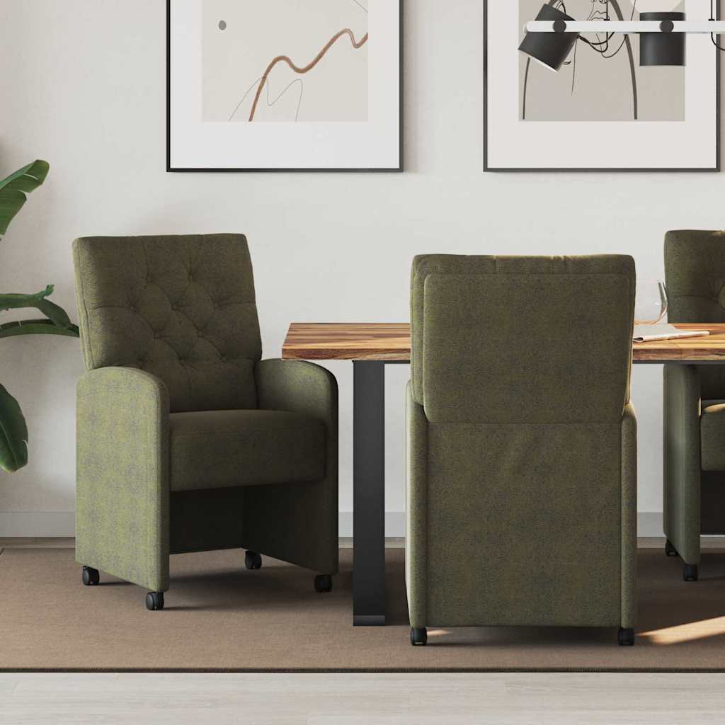 Chaises de Salle à Manger avec Roues 2 pcs Vert armée - XIOS