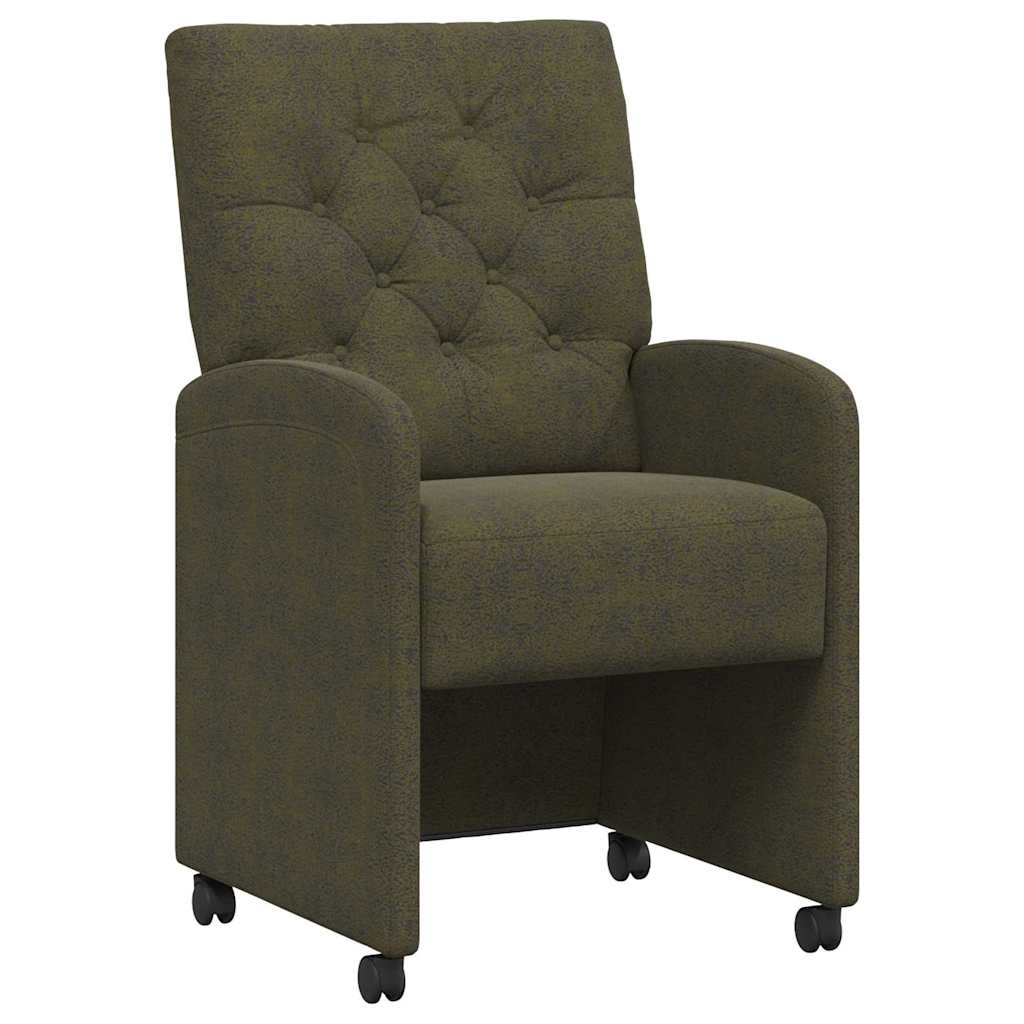 Chaises de Salle à Manger avec Roues 2 pcs Vert armée - XIOS