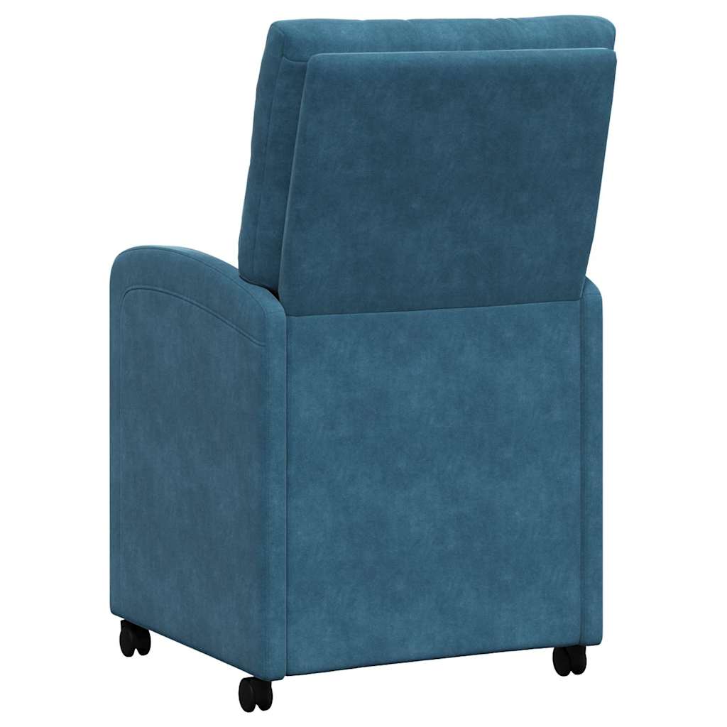 Chaises de Salle à Manger avec Roues 2 pcs Bleu 58 x 67 x 97 cm - XIOS