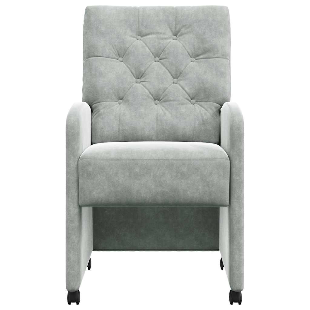 Chaises de Salle à Manger avec Roues 2 pcs Gris clair Velours - XIOS
