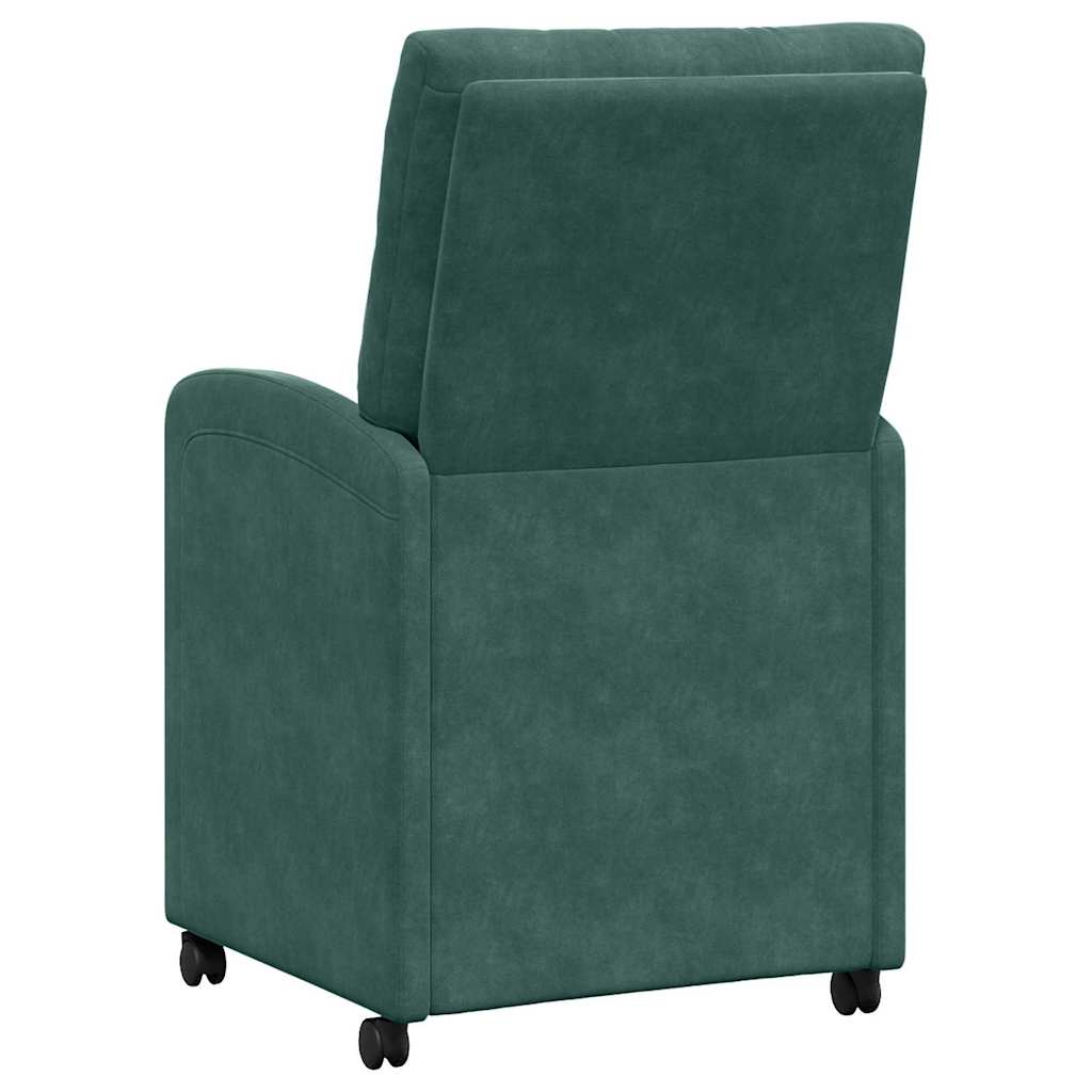 Chaises de Salle à Manger avec Roues 2 pcs Vert foncé Velours - XIOS