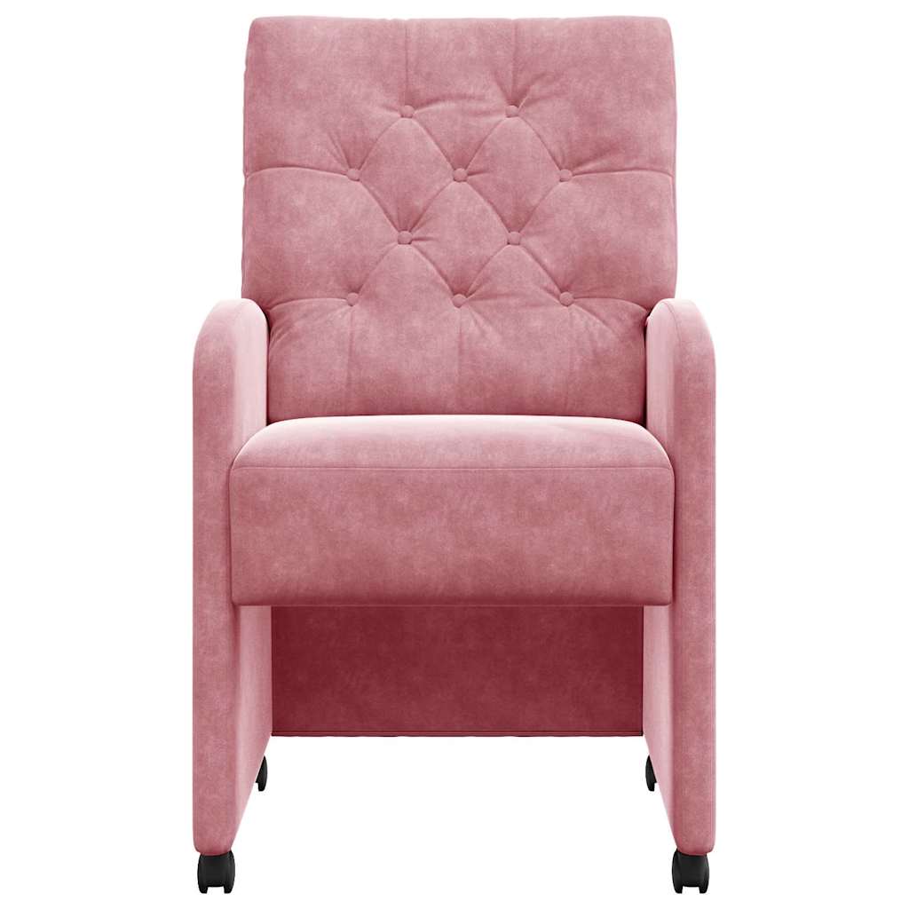 Chaises de Salle à Manger avec Roues 2 pcs Rose 58 x 67 x 97 cm - XIOS
