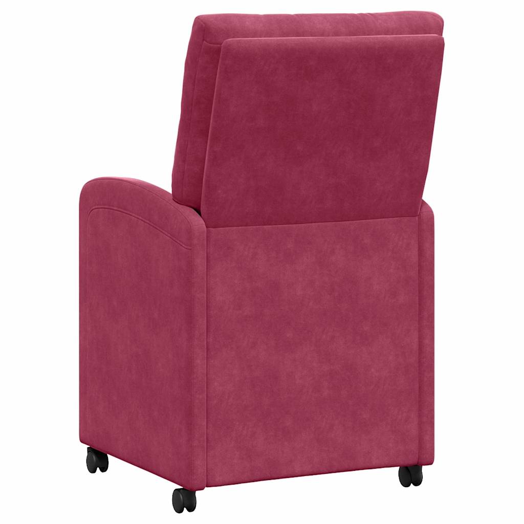 Chaises de Salle à Manger avec Roues 2 pcs Bordeaux Velours - XIOS