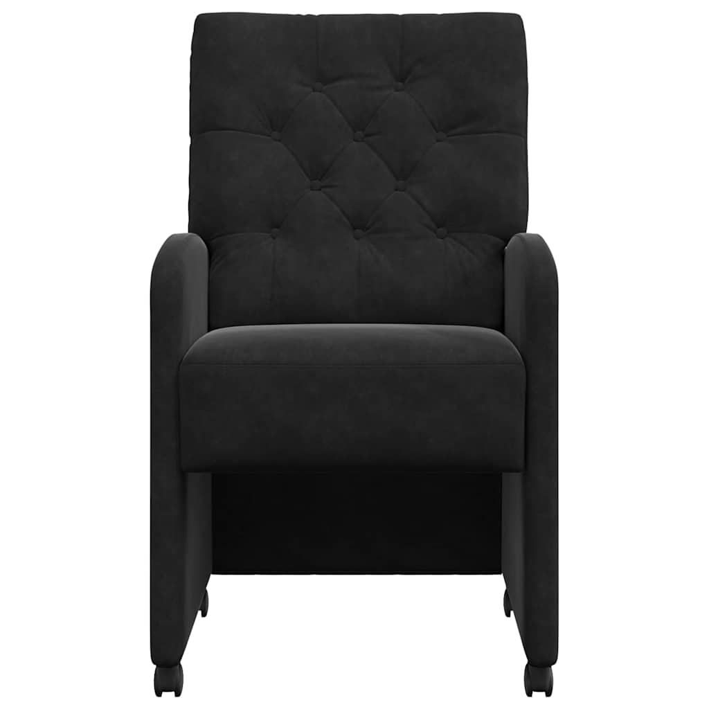 Chaises de Salle à Manger avec Roues 2 pcs Noir 58 x 67 x 97 cm - XIOS