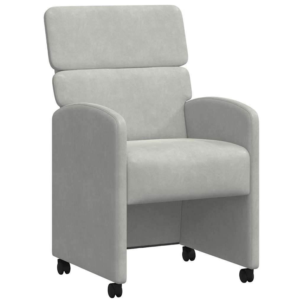 Chaises de Salle à Manger avec Roues 2 pcs Gris clair Velours - XIOS