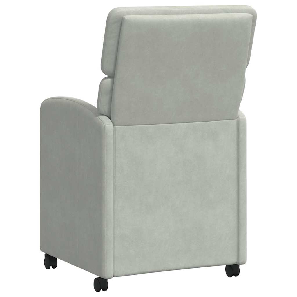 Chaises de Salle à Manger avec Roues 2 pcs Gris clair Velours - XIOS