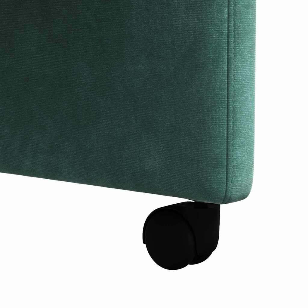 Chaises de Salle à Manger avec Roues 2 pcs Vert foncé Velours - XIOS