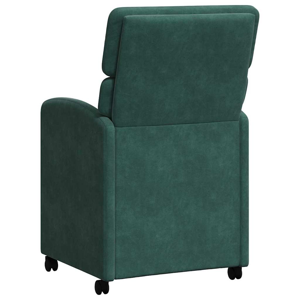 Chaises de Salle à Manger avec Roues 2 pcs Vert foncé Velours - XIOS