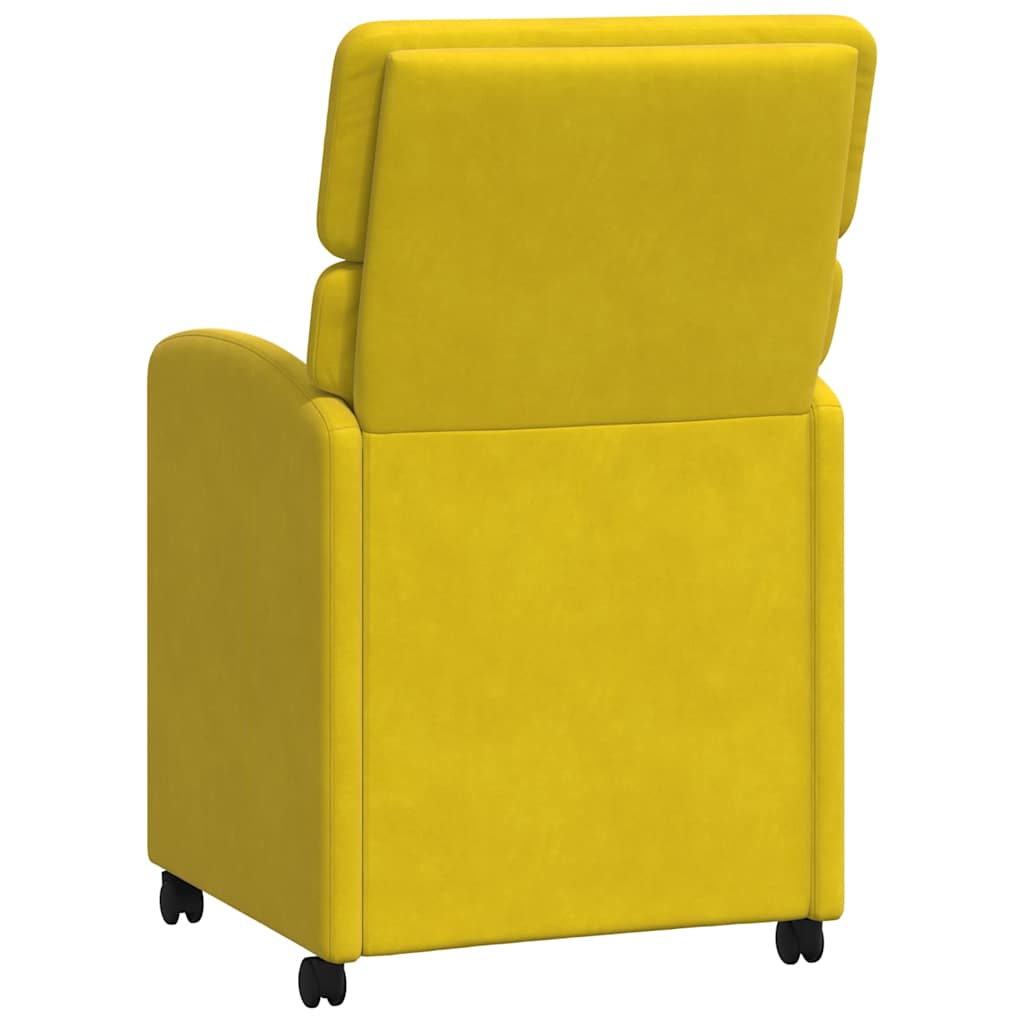 Chaises de Salle à Manger avec Roues 2 pcs Jaune Velours - XIOS