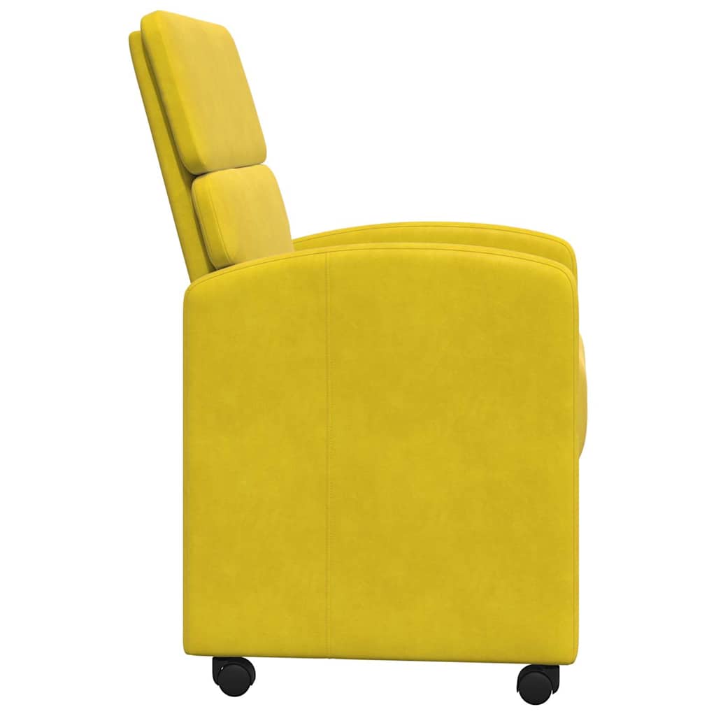 Chaises de Salle à Manger avec Roues 2 pcs Jaune Velours - XIOS