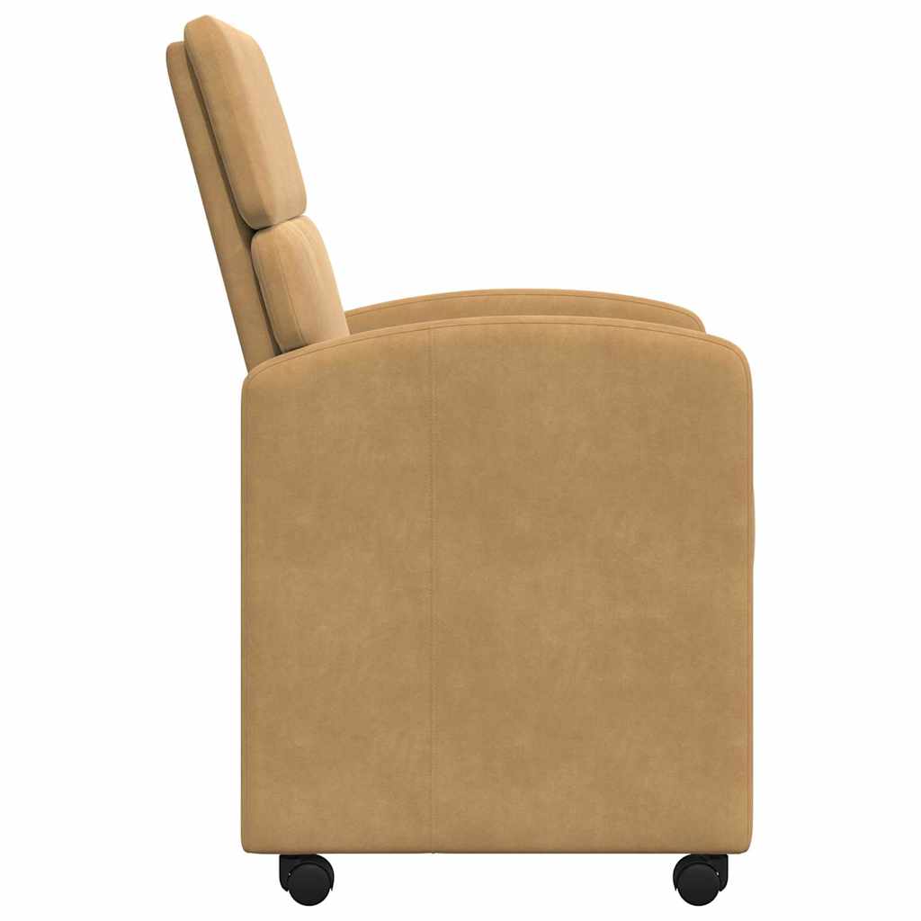 Chaises de Salle à Manger avec Roues 2 pcs Marron Velours - XIOS