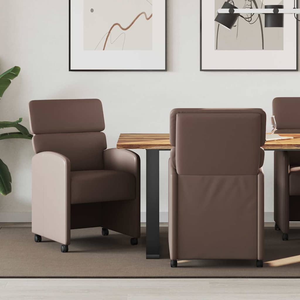 Chaises de Salle à Manger avec Roues 2 pcs Marron - XIOS
