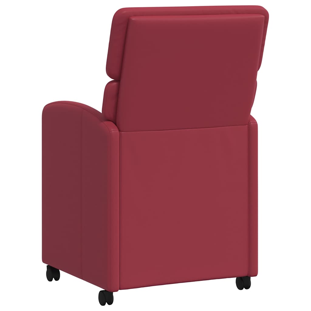 Chaises de Salle à Manger avec Roues 2 pcs Rouge bordeaux - XIOS