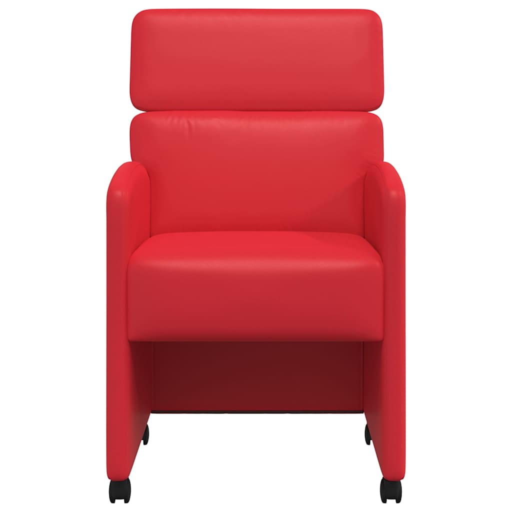 Chaises de Salle à Manger avec Roues avec des roues 2 pcs Rouge - XIOS