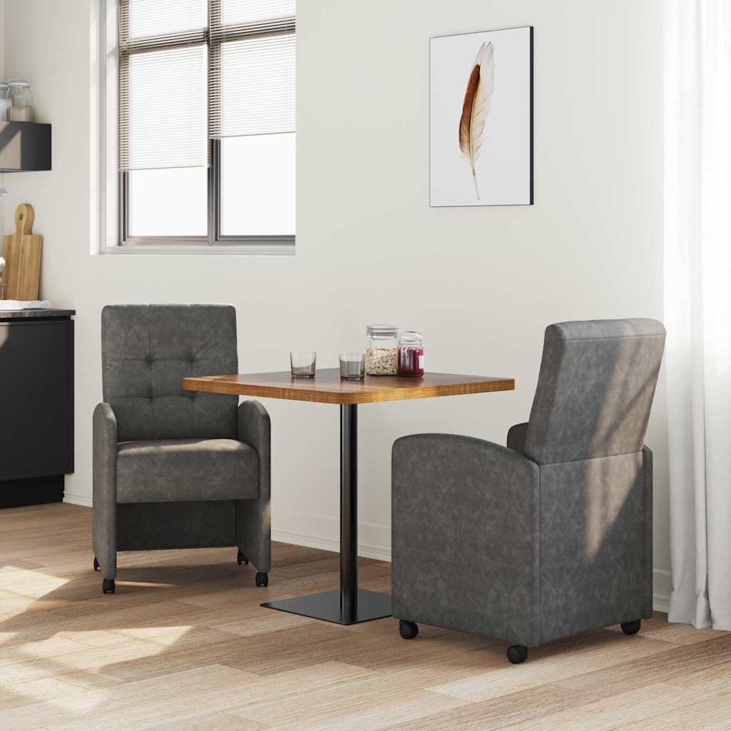 Chaises de Salle à Manger avec Roues 2 pcs Noir 58 x 67 x 97 cm - XIOS