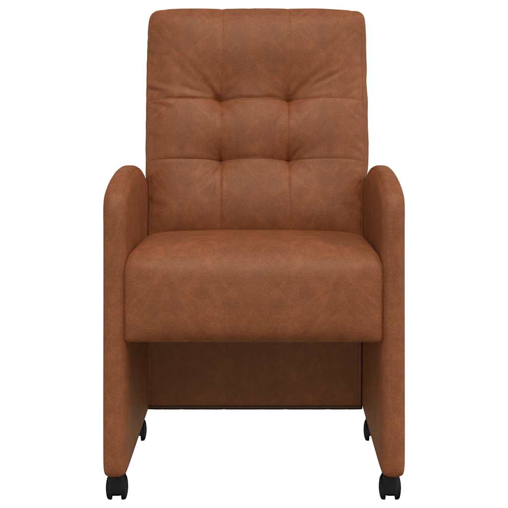 Chaises de Salle à Manger avec Roues 2 pcs Marron Simili cuir - XIOS