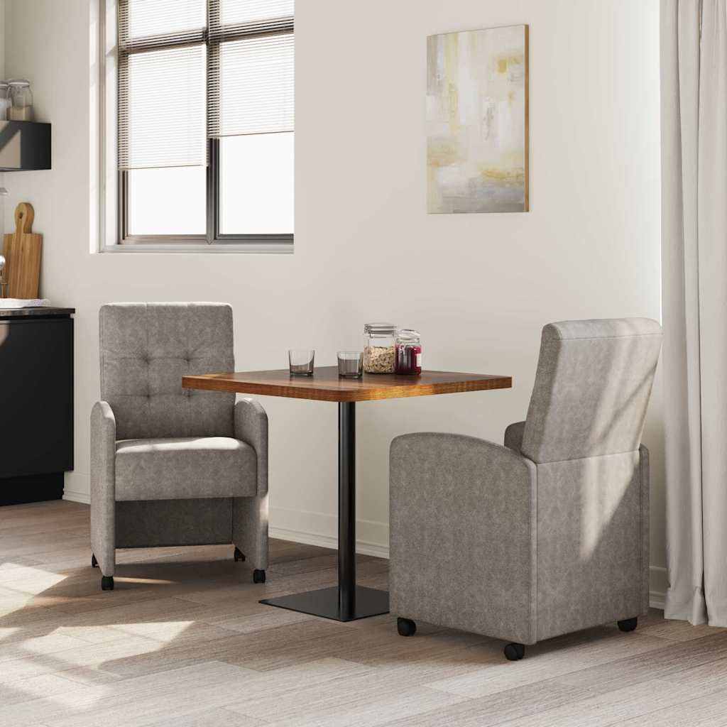 Chaises de Salle à Manger avec Roues 2 pcs Gris 58 x 67 x 97 cm - XIOS