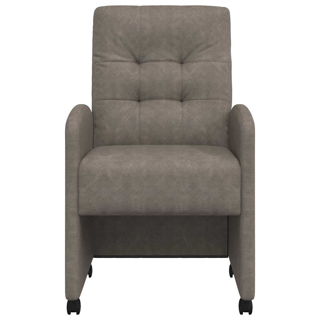 Chaises de Salle à Manger avec Roues 2 pcs Gris 58 x 67 x 97 cm - XIOS