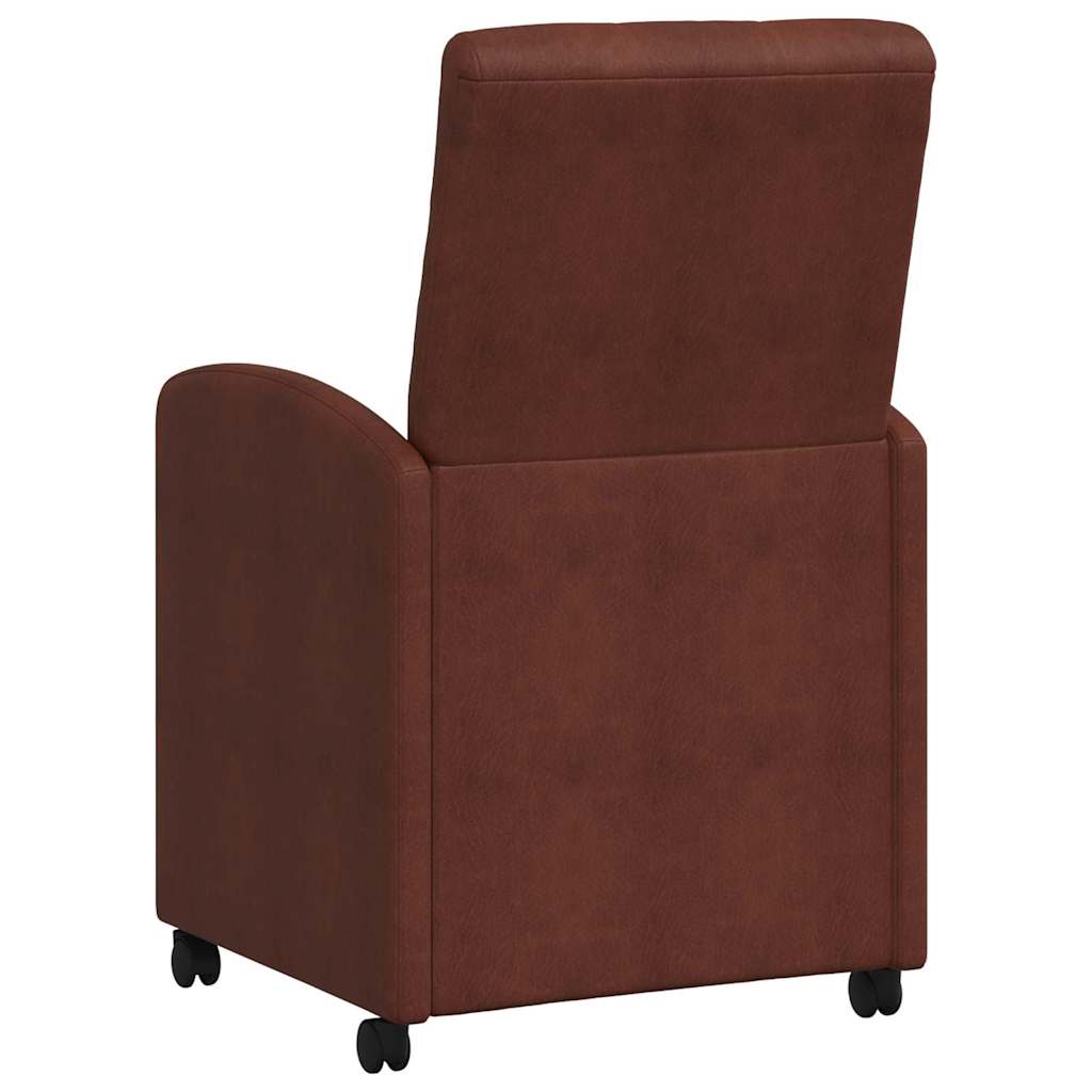Chaises de Salle à Manger avec Roues 2 pc Simili cuir