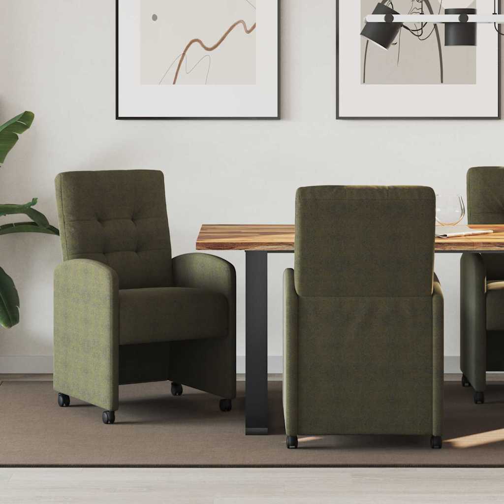 Chaises de Salle à Manger avec Roues 2 pcs Vert armée - XIOS